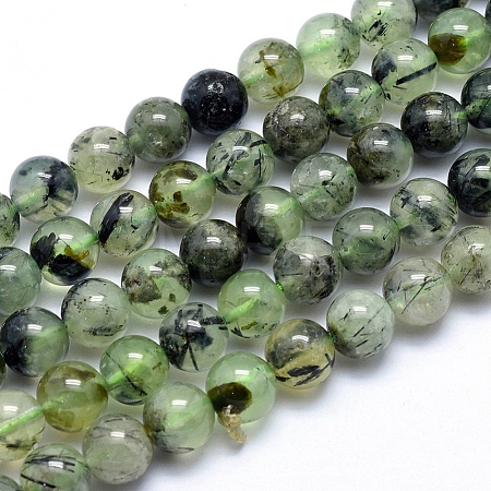 Natural Prehnite Beads Strands G-K224-03-8mm-1