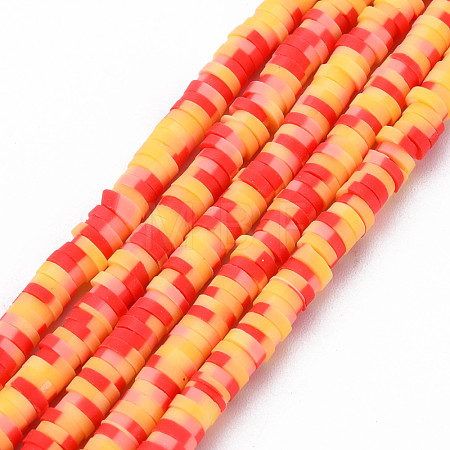 Handmade Polymer Clay Bead Strands CLAY-S094-4mm-A09-1