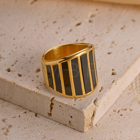 304 Stainless Steel with Natural Shell Finger Rings FS-WG31488-08-1