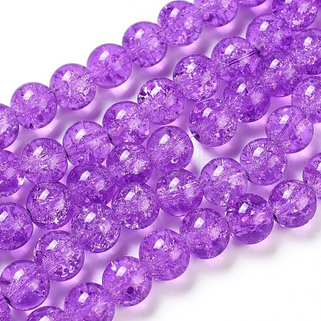 Spray Painted Crackle Glass Beads Strands CCG-Q001-10mm-12-1