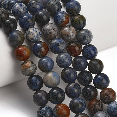 Natural Dumortierite Beads Strands G-F826-A01-10mm-1