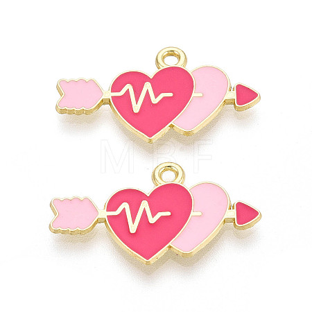 Valentine's Day Alloy Enamel Pendants ENAM-T023-21B-1