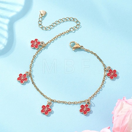 Alloy Enamel Charm Bracelets BJEW-JB13169-02-1
