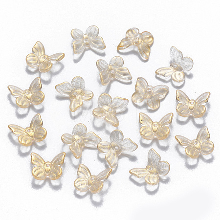 Transparent Spray Painted Glass Charms GLAA-T016-21C-1