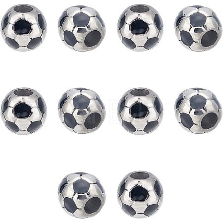 10Pcs 304 Stainless Steel Enamel European Beads STAS-UN0040-13-1