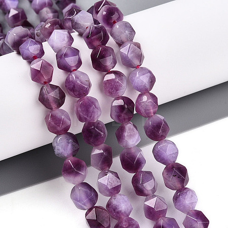 Dyed Natural White Jade Beads Strands G-T139-8mm-45O-1