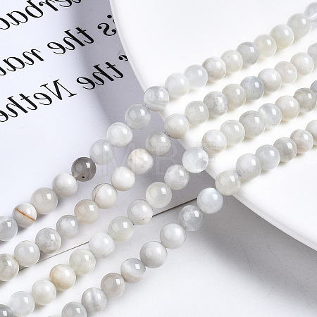 Natural White Moonstone Beads Strands G-N328-51A-01-1