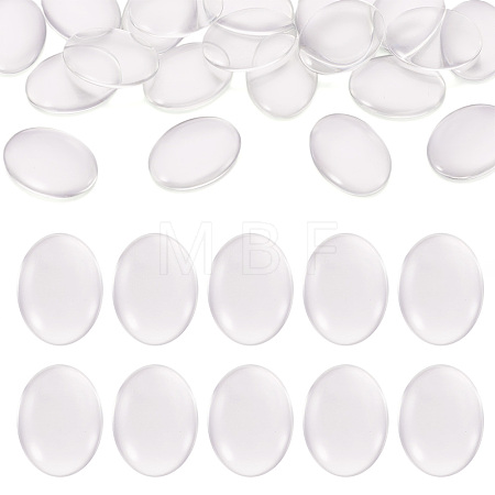 Transparent Clear Glass Flat Back Cabochons GGLA-TA0001-02-40x30-1