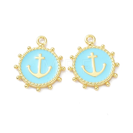 Eco-Friendly Stainless Steel Enamel Pendants STAS-C031-02G-03-1