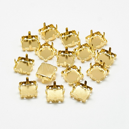 201 Stainless Steel Sew on Prong Settings STAS-T032-08G-8mm-1