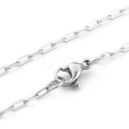 Non-Tarnish 304 Stainless Steel Paperclip Chain Necklace with Lobster Claw Clasps for Men Women NJEW-H205-03P-02-1