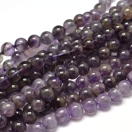 Natural Amethyst Round Bead Strands X-G-I168-08-6mm-1
