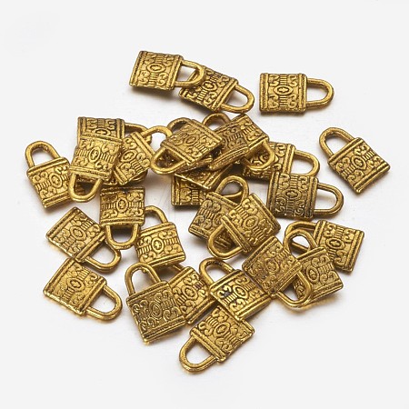 Tibetan Style Alloy Padlock Charms GLF0090Y-NF-1