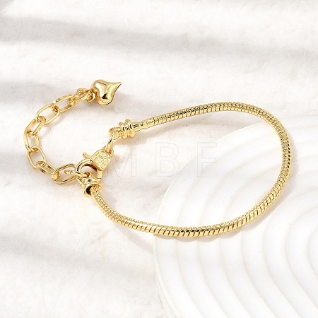 3MM European Brass Chain Bracelet Making BJEW-A164-04G-1