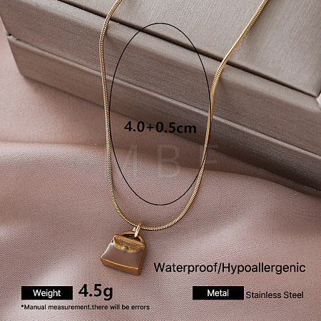 Vintage 304 Stainless Steel Enamel Pendant Necklaces for Women UW9109-3-1