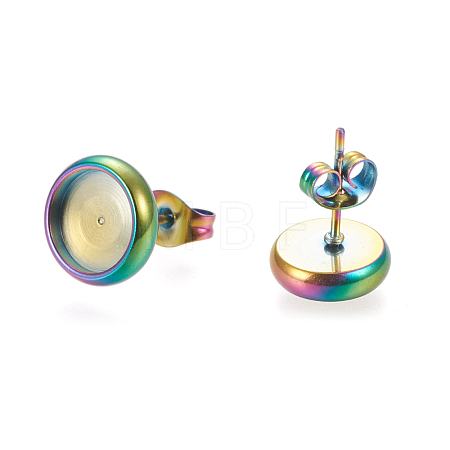 Ion Plating(IP) 304 Stainless Steel Stud Earring Settings STAS-K202-05C-M-1