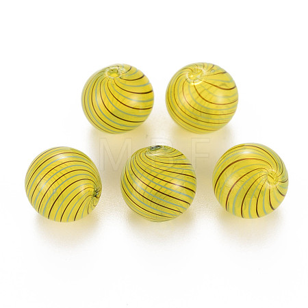 Transparent Handmade Blown Glass Globe Beads GLAA-T012-39-1