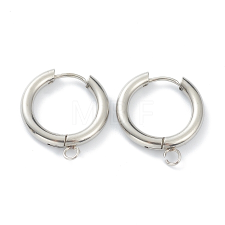 Tarnish Resistant 201 Stainless Steel Huggie Hoop Earring Findings STAS-P283-01G-P-1