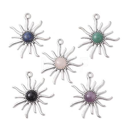 Natural Mixed Gemstone Big Pendants PALLOY-JF02511-1