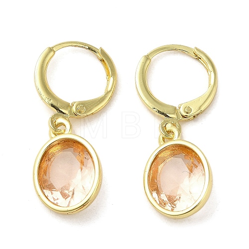 Real 18K Gold Plated Brass Dangle Leverback Earrings EJEW-L268-001G-02-1