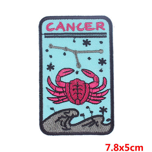 Rectangle with Constellation Computerized Embroidery Cloth Iron on/Sew on Patches PATC-PW0002-14E-1