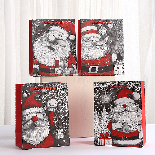 Christmas Paper Santa Claus Printed Tote Bags ABAG-P015-01A-1