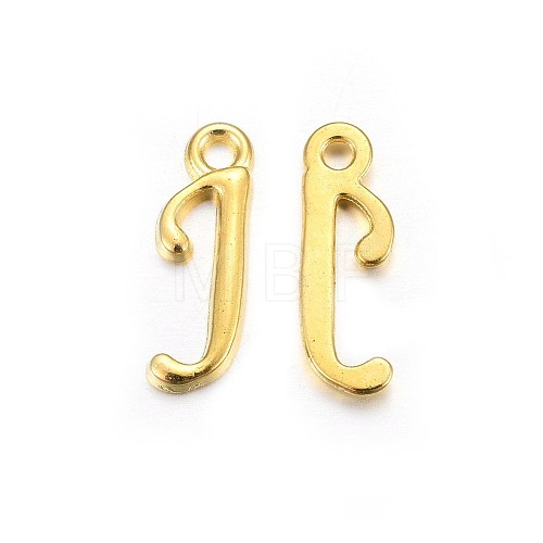 Golden Plated Alloy Letter Pendants PALLOY-J718-01G-J-1