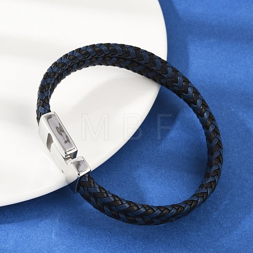 Braided Microfiber Leather Cord Bracelets for Women Men BJEW-D304-17P-01-1