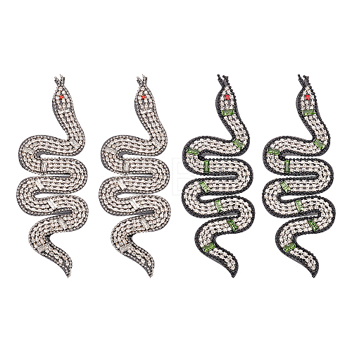 WADORN 2Pcs 2 Colors Snake Shape Appliques DIY-WR0002-52-1