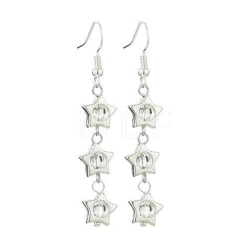 Transparent Acrylic Star Dangle Earrings EJEW-JE06056-1