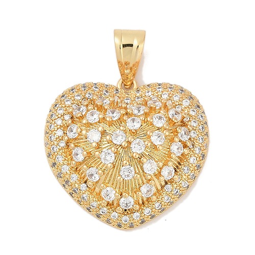 Brass Micro Pave Cubic Zirconia Pendants KK-A241-12G-04-1