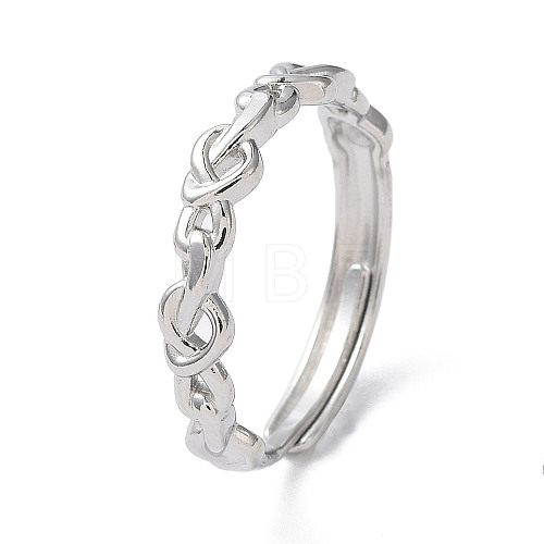 304 Stainless Steel Hollow Infinity Adjustable Rings RJEW-D006-24P-1