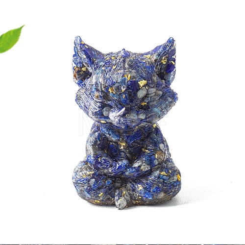 Resin Carved Meditation Fox Statue Home Decoration PW-WG3BA60-05-1