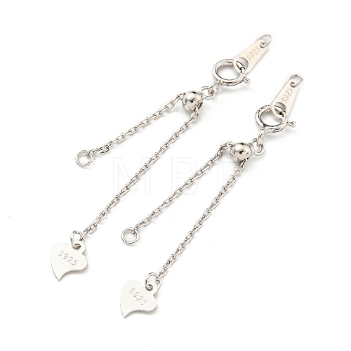 Rhodium Plated 925 Sterling Silver Chain Extender STER-C005-02P-1