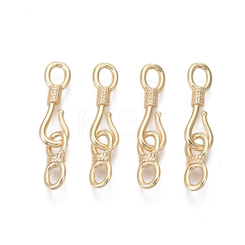 Brass Hook and S-Hook Clasps KK-T063-009-NF-1