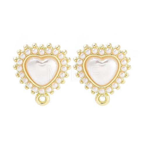 Alloy Plastic Imitation Pearl Stud Earring Finding Accessories FIND-U006-11G-1