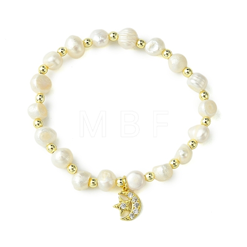 Natural Cultured Freshwater Pearl Beads Stretch Bracelets BJEW-JB10739-1