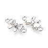 Alloy Crystal Rhinestone Bowknot Links Connector Charms PALLOY-T091-36P-2