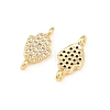 Religion Brass Micro Pave Clear Cubic Zirconia Hamsa Hand Links Connector Charms KK-C162-039G-2