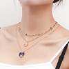 Alloy Rhinestone 3 Layer Necklaces WGF0AED-02-1