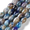 Natural Banded Agate (Dyed & Heated) Beads Strands G-M446-D01-01E-2