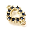 Brass Pave Cubic Zirconia Connector Charms KK-E802-15G-D-2