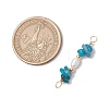 Natural Apatite Chip & Natural Cultured Freshwater Pearl Rice Beaded Connector Charms PALLOY-JF03707-10-2