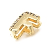 Brass Micro Pave Clear Cubic Zirconia Initial Spacer Bars KK-E802-34G-F-2