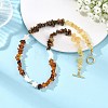 Natural Amber & Tiger Eye & Heated Citrine Chip Beaded Necklaces NJEW-JN06680-1