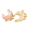 304 Stainless Steel Enamel Crescent Moon Links Connector Charms STAS-D263-14A-G-2