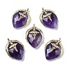 Natural Amethyst Pendants G-U019-01G-06-1