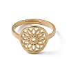 Ion Plating(IP) 201 Stainless Steel Flower Adjustable Ring for Women RJEW-C045-01G-2