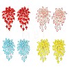 Glass Seed Braided Beaded Flower Stud Earrings EJEW-MZ00736-2