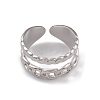 Non-Tarnish 304 Stainless Steel Cuff Rings RJEW-G285-82P-2